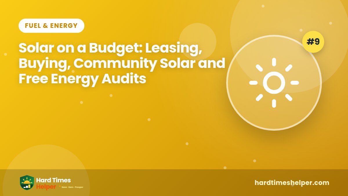 Solar on a Budget: Leasing, Buying, Community Solar and Free Energy Audits